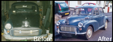 shot of Rebecca before and after