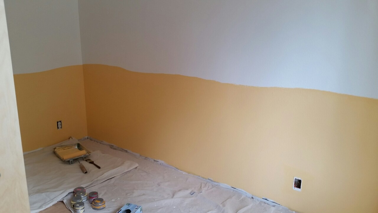 Laid down the lightest color to get a feeling for wall divisions.